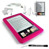 Kroo Skin Case For Barnes & Noble Nook E-Reader (Pink, Magenta, Hot Pink) + Includes a 4-Inch eBigvalue Determination Hand Strap