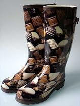 Couture Discount Damenstiefel Boots Fashion Schoko Gummistiefel mit Pralinen, (ST137)