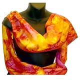 ArtisanStreet's Fall Colors Hand Painted Long Scarf. Wear as Belt, Sash or Scarf. Features Gold, Red and Magenta. One of a Kind. Signed By Artisan.
