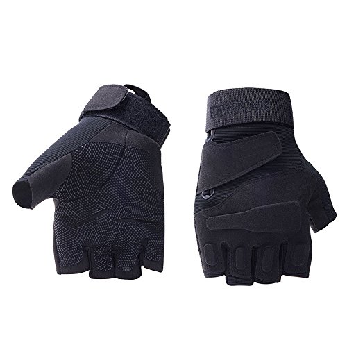 Black Tactical Mountain/Wall/Rock/Rope Sticky Climbing Gloves/MittsL