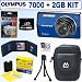 Olympus Stylus 7000 12MP Digital Camera (Blue) + 2GB Accessory Kit