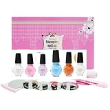 Konad Nail Art Starter Premium Pastel French Manicure Set: 5 Image PLates M19, M45, M56, M77, M80 + Clear Top Coat + 5 Special Polishes Pastel Violet, Pastel Pink, Pastel Blue, Pastel Orange, White + 2 Way Stamper + Scraper + Image Plate Holder + Nail Corrector Pen