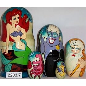 Russian Nesting Little Mermaid Ariel 5 Pieces 7 in Tall #7.103 by