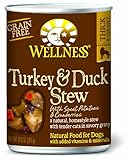 Wellness Canned Dog Food for Adult Dogs, Turkey and Duck Stew with Potatoes/Cranberries, 12-Pack of 12-1/2-Ounce Cans