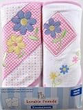 2-Pack Large Patch Hooded Towels, Pink