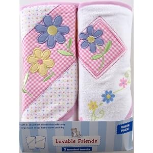 Luvable Friends Large Patch Hooded Towels