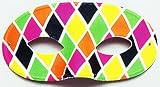 MALE HARLEQUIN PRINT EYE MASK CARNIVAL FANCY DRESS