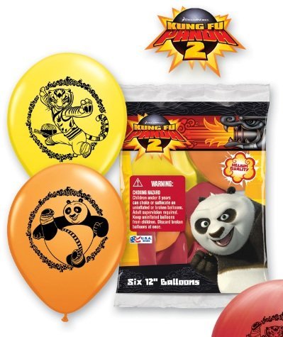 Kung Fu Panda Balloons - 6 Kung Fu Panda Latex Balloons