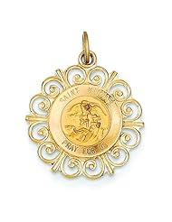 14K Yellow Gold Saint Michael Medal Pendant Jewelry