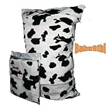 BubuBibi Wet/Dry Bag Cloth Diaper/Swim MINKY BLACK COW (21