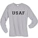 USAF Air Force Long Sleeve T-Shirt - Military Style Physical Training T-Shirt in gray