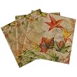One Pack Autumn Leaves Cocktail Napkins, Orange