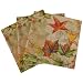 One Pack Autumn Leaves Cocktail Napkins, Orange
