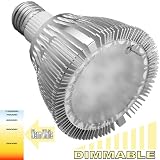 ecoBrites Hi-Brites Dimmable 7x1w Hi-Performance LED light (replacing 60w incandescent/halogen bulbs). Warm White (2800k) Light Output in 120 degree Wide Angle 
