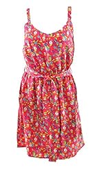 Junior V-neck Floral Print Polyester Above the Knee Belted Sleeveless Elasticized   Waistline Mini Dress  With a Sash 