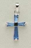 Pack of 4 Birthstone Jewelry September Cross Necklace Pendants