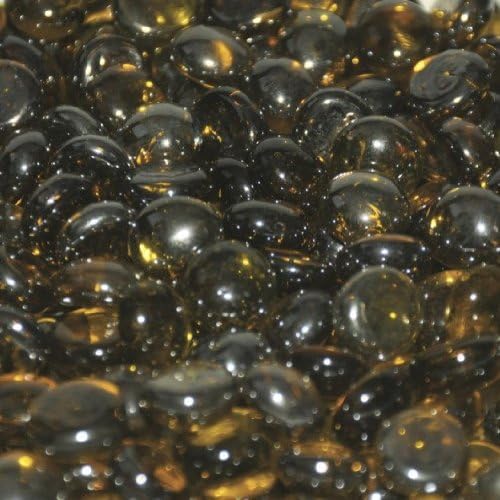Glass Beads Fireplace Glass- Caramel Luster 1/2 Inch - 25 Lbs