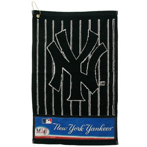 New York Yankees Black Woven Jacquard Golf Towel