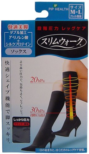 スリムウォーク　ソックス　ブラック　Ｍ-Ｌ