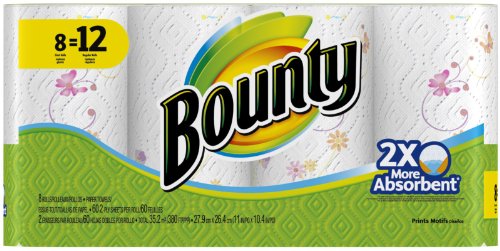 Bounty Print Paper Towels 8 Giant Rolls