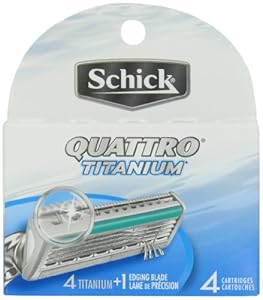 Schick Quattro Cartridges, Titanium Coated Blades, 4 Cartridges (Pack of 2)