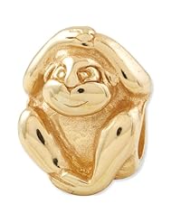 Reflection Beads Silver Gold Plated Monkey Animal Bead