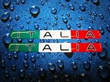 ITALY (ITALIA) WIDE FLAG 3D DOMED Decal Sticker (2pcs)