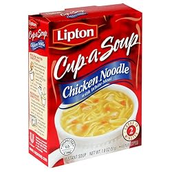 Lipton Cup-a-Soup, Chicken Noodle with White Meat, 4-Count Pouches per Box (Pack of 12)