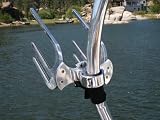 Aerial Kneeboard and Wakeboard Rack - Universal (1.5-2.5 inch) clamp - Polished Aluminum