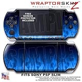 Fire Blue WraptorSkinz Skin and Screen Protector Kit fits Sony PSP Slim (PS ....