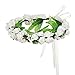 Valdler Foam Paper Rose Flower Crown with Floral Wrist Band for Wedding Festivals Ivory