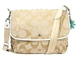 Coach Signature Kyra Daisy Messenger Flap Bag 16557 Light Khaki White