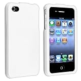 GTMax Solid White Rubber Hard Snap On Crystal Cover Case for Verizon CMDA / AT&T GSM Apple iPhone 4S 4 4G 16GB / 32GB 4th Generation