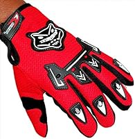 Knighthood 1 Pair of Hand Grip Gloves for Bike Motorcycle Scooter Riding - Red Colour