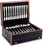 Reed & Barton Black Leather Silverware / Flatware Chest