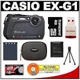 Casio Exilim EX-G1 Endurance Shockproof / Waterproof Digital Camera (Black) + 4GB Card + Battery + Case + Accessory Kit