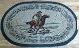 Cowboy Western Roper Horse All Natural Jute Fiber Area Rug, 20 x 30 - Fall SALE