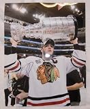 Jonathan Toews Autographed Chicago Blackhawks 11x14 Photo W/PROOF, Picture of Jonathan Signing For Us, Chicago Blackhawks, Stanley Cup Champions, Team Canada, Gold Medal