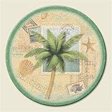 Lazy Susan ~ Palm Beach ~ decorative tempered glass ~ 16 inch diameter ~ code...