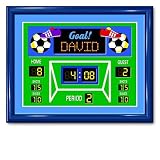 Olive Kids Game On Soccer Scoreboard Large Framed Art- Gloss Navy Frame