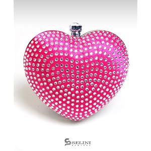 BG Crystal on heart Clutch Evening Bag