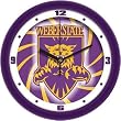 Weber State Wildcats Suntime 12" Dimension Glass Crystal Wall Clock - NCAA College Athletics