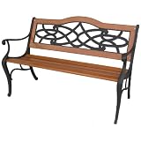 Garden Odyssey PB03570 Deluxe Double Dome Scroll Top Park Bench
