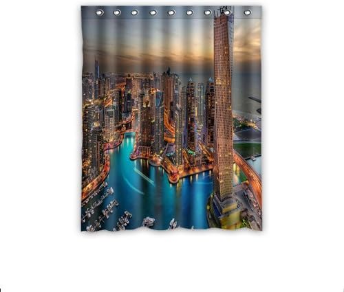 Funny and Generic Dubai Uae Buildings Window Curtains/drape/panels/treatment Polyester Fabric Office/Home/Bedroom Decor 52"x 63"