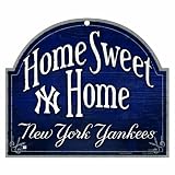MLB New York Yankees 11-by-9 Wood "Home Sweet Home" Sign