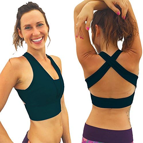 Crop Top Sports Bra (Medium, Black)