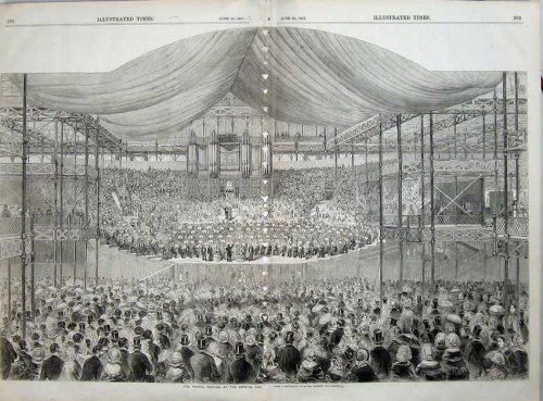 1857 SCENE HANDEL FESTIVAL CRYSTAL PALACE LONDON MUSIC