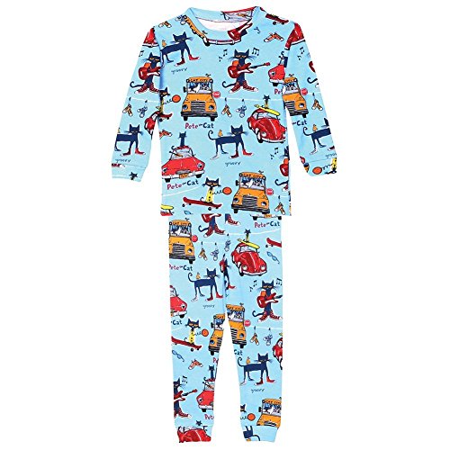 Boy's Pete The Cool Cat Cotton Toddler Pajamas - Blue