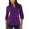 Converse&reg; One Star&reg; Asymmetrical Ruffle Top - Iris/Purple Check