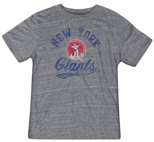 NFL Men's New York Giants Retro Big Sweep Tee (Dark Grey Heathered, XX-Large)